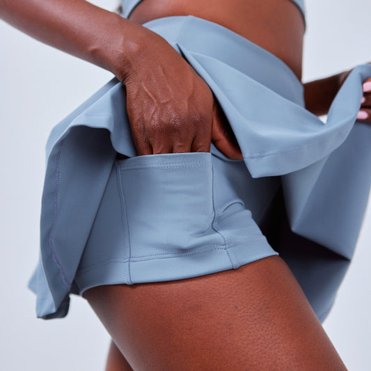 Falda para pádel y tenis - Falda cintura alta con short integrado y bolsillos