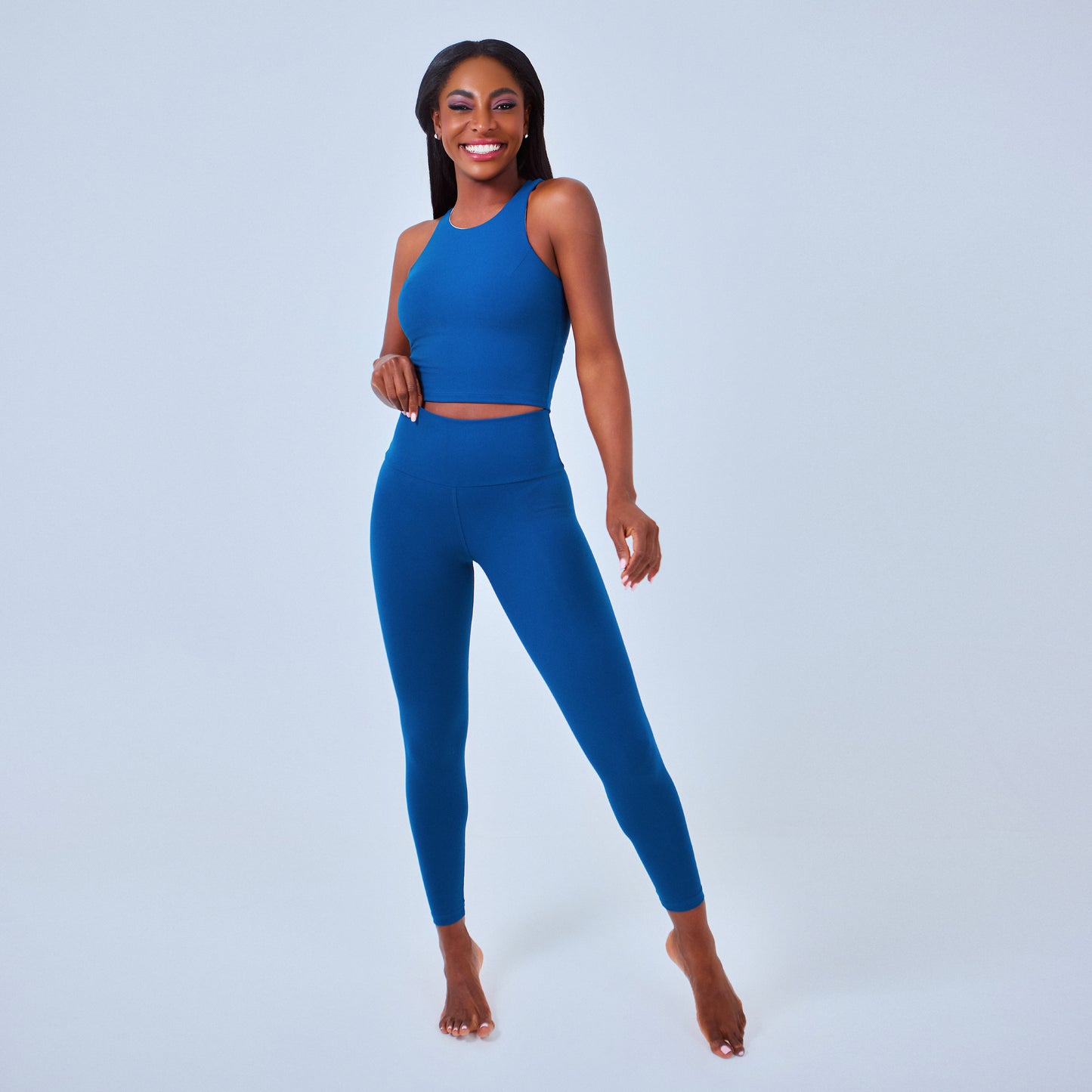 Legging liso con cintura alta para mujer, gym, yoga, pilates.